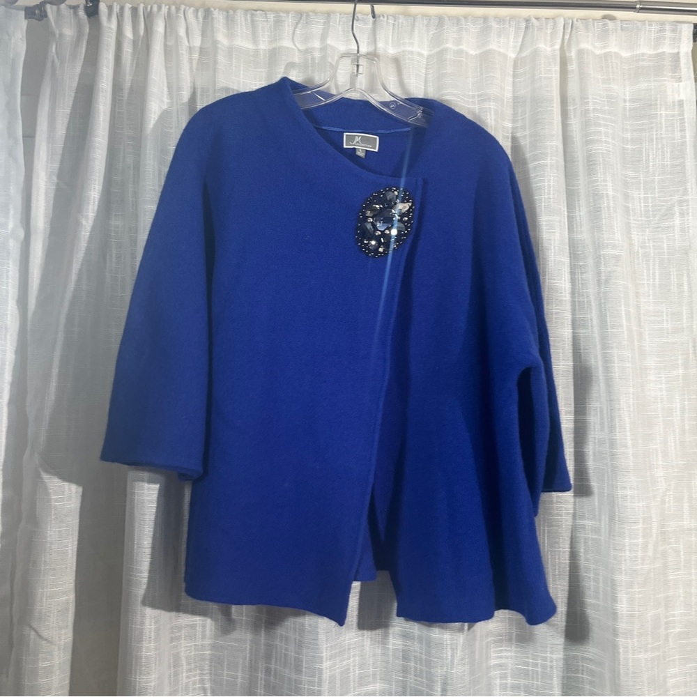 Blue Swing Cardigan With Brooch